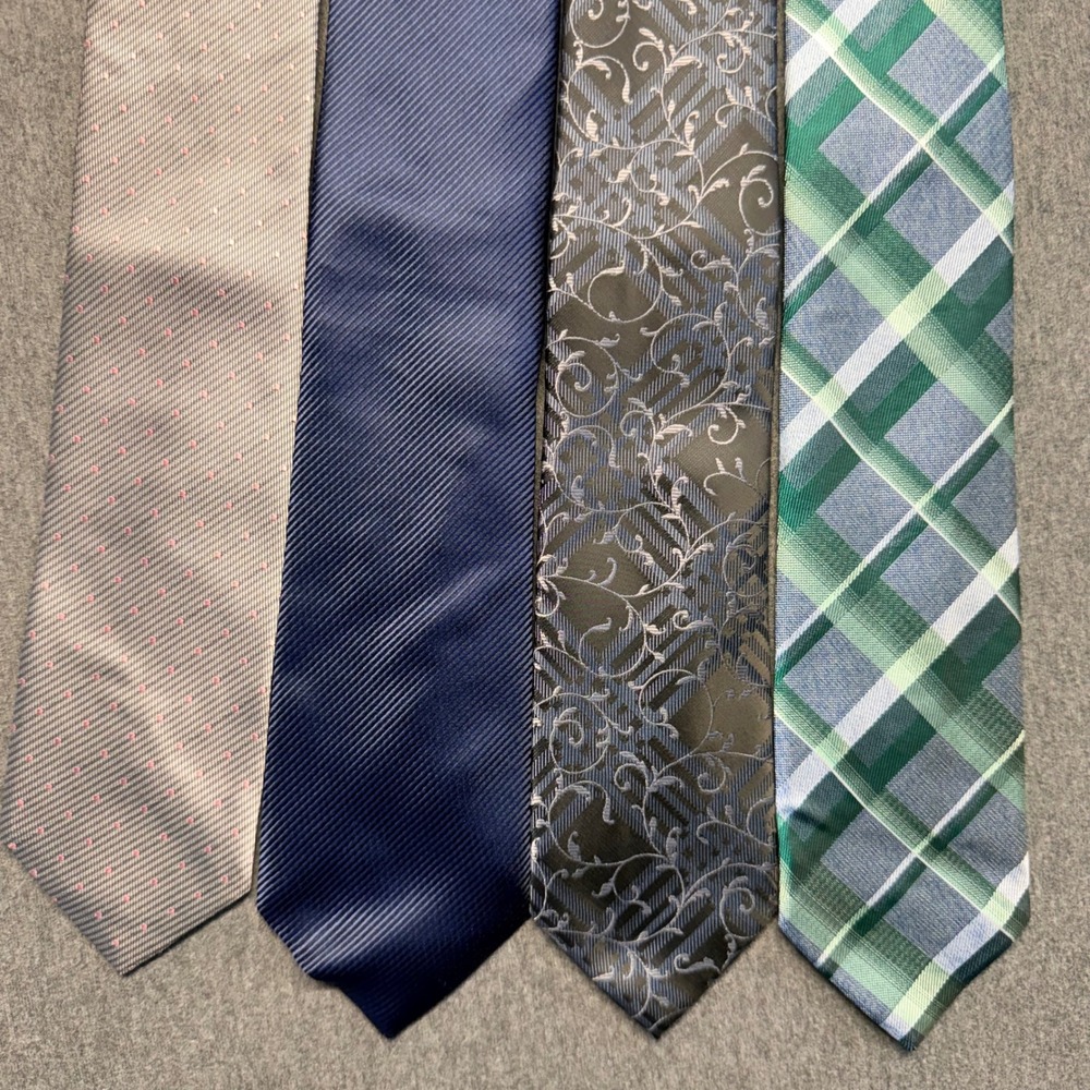 Mens Necktie Lot of 4 Geoffrey Beene Haggar Ottoman Bursa Silk Bespoke Floral